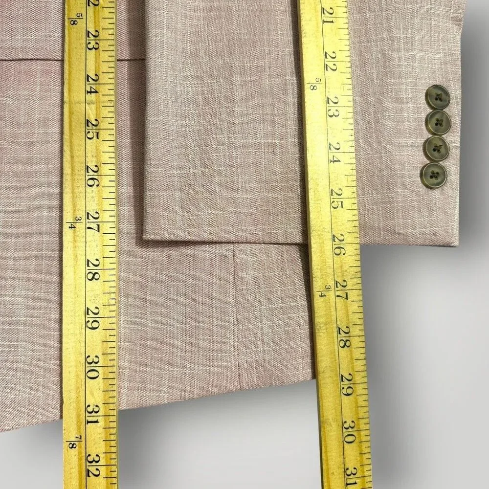 OAK HILL Men's Blazer 4XL 58R/60R Sport Coat Two Button Suit Jacket Pink 2-vent